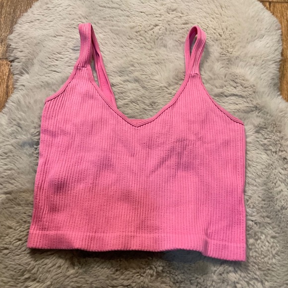 Bella Seamless Tops - Bella Seamless Ribbed Crop Tank Size Small Hot‎ Pink Womens